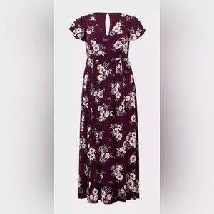 Torrid Floral Maxi Dress in Burgundy
